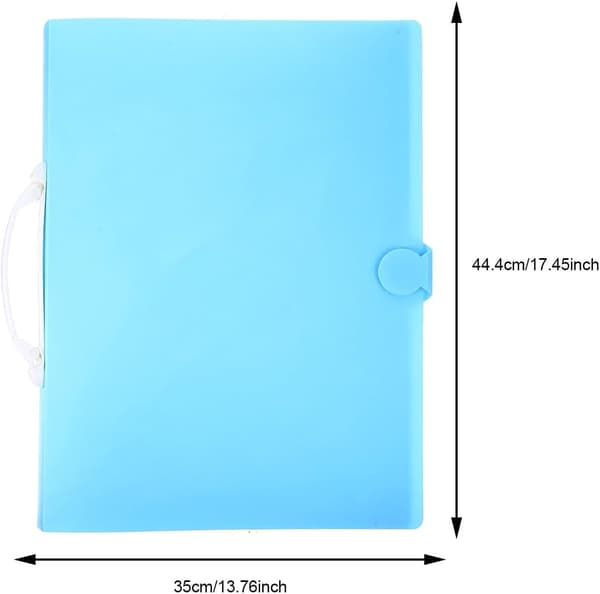 Art Portfolio A3 8K with Handle, 30-Page Blue Art Student Portfolio Book