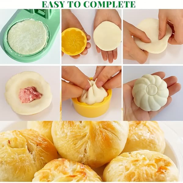 Multifunktionel husholdningsform til fremstilling af dumplings, 3-i-1 med trykbeskyttelse