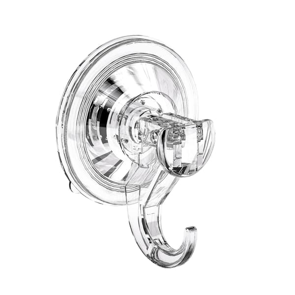 Large Suction Cup Hooks, 2-Pack, Transparent, Strong Hold for Bathroom, Kitchen, and Glass