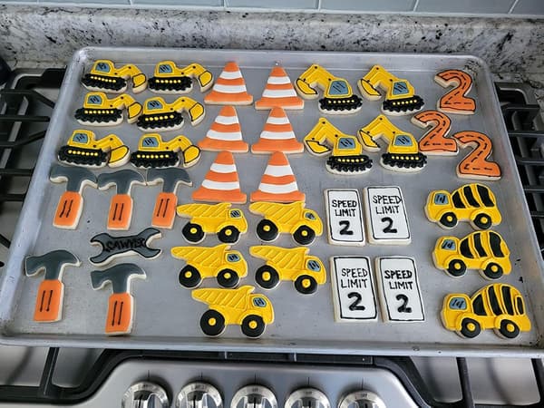 Construction Cookie Cutter Set - 9 Pieces - Excavator, Bulldozer, Dump Truck, Hammer, Wrench, Tools