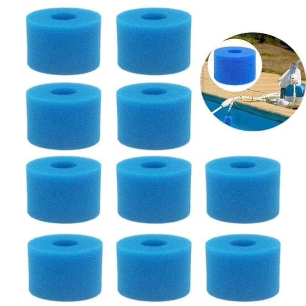 10-pack filterpatroner Typ S1 – återanvändbara skumfilter för Intex Pure Spa & bubbelpool (F2)