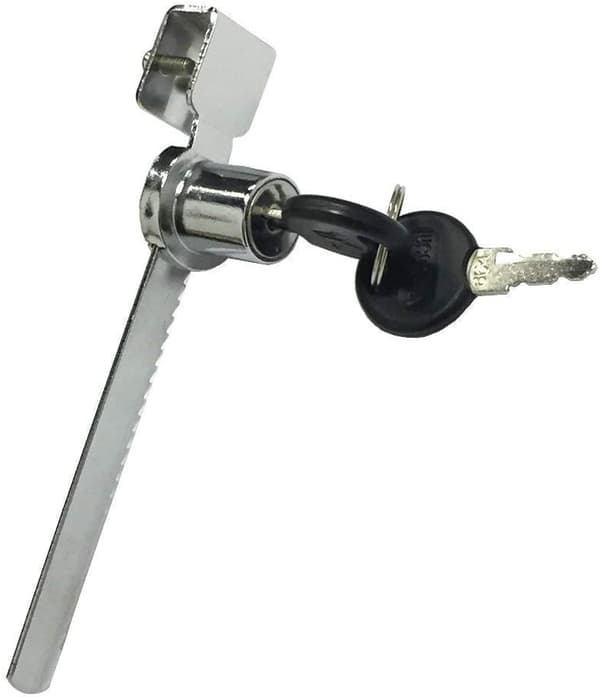 2-pack Sliding Glass Door Ratchet Lock with Chrome Finish, Keyed