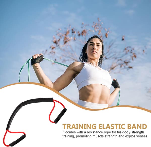 Boxing Elastic Resistance Band 15lb with Fixed Strap, Training Accessory for Kickboxing and Taekwondo