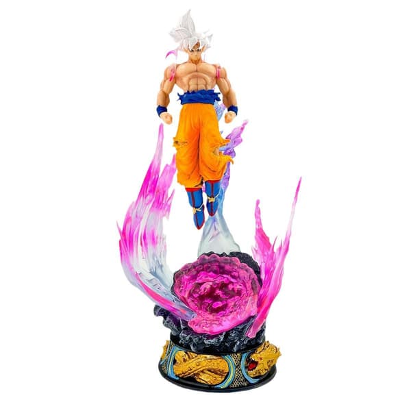 Dragon Ball Son Goku Ultra Instinct Figur Vit Hårig Saiyan Liten Modell