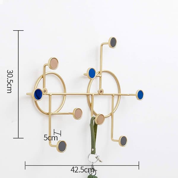 Creative Decorative Wall Mounted Coat Rack Round Art Iron Clothes Hanger Display Storage Multifunctional Hallway Wall Coat Rack