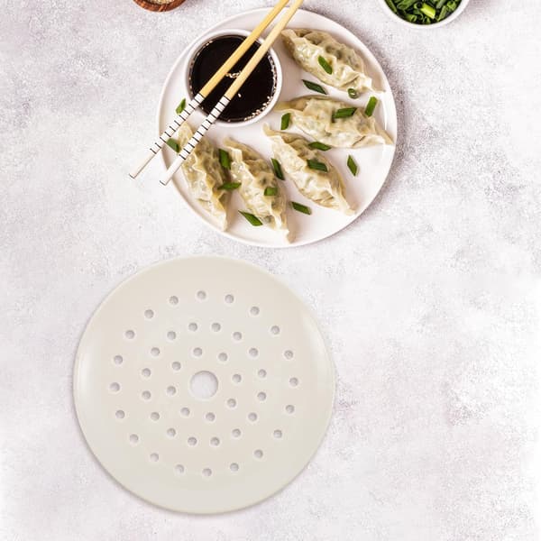 Ceramic Drainage Plate Kitchen Storage Plate Round Simple Style Easy to Use Drains Excess Water