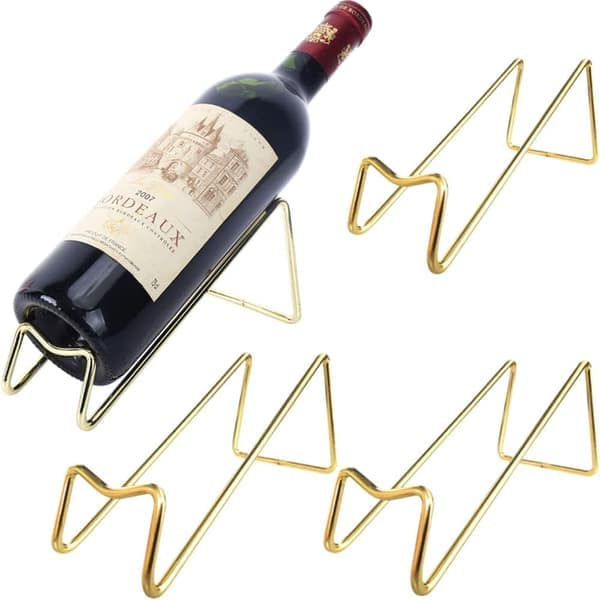 Creative Red Wine Rack, Simple Stainless Steel Wine Rack, Single Bottle Wine Rack, 4-Piece Set
