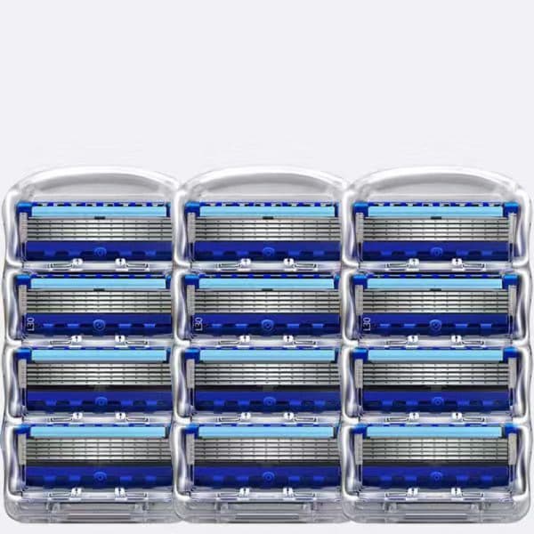 Compatible Gillette Razor Blades for Men 12 pcs Lubrastrip for More Comfortable Shaving