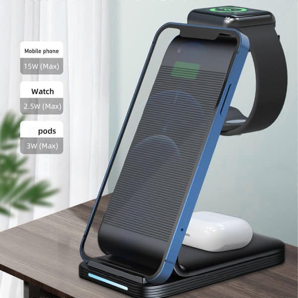Langaton latausasema 3-in-1 latausasema useille laitteille 15W langaton laturiteline IOS/Android PUW0839