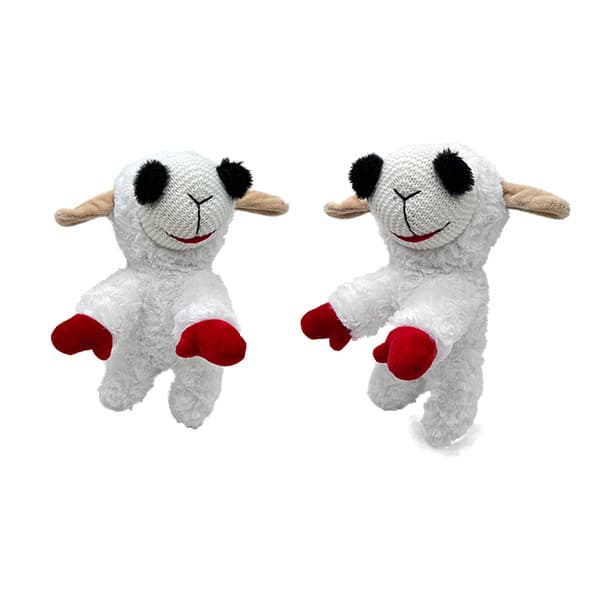 Blød plys hundelegetøj, Lamb Chop, Hvid/Brun