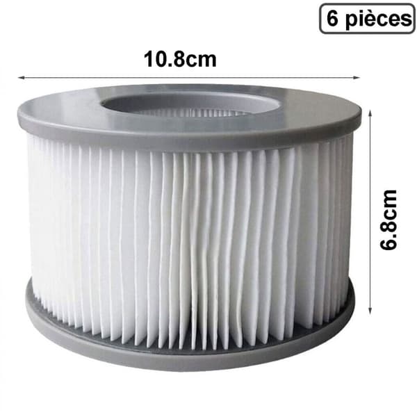 Pool Filterpatroner 6-pak til MSPA FD2089 Oppustelige Pools Ø10.8cm