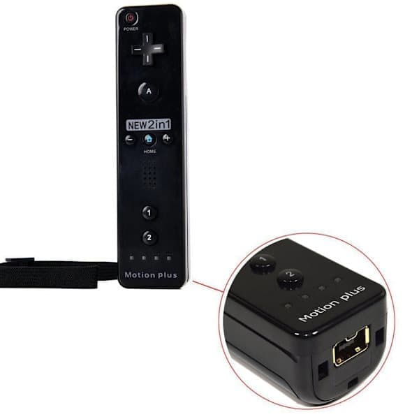 Wii Game Controller 2 in 1 Left and Right Handle Wii Game Controller Built-in Accelerator 2-pack with Nunchuck, Remote Control