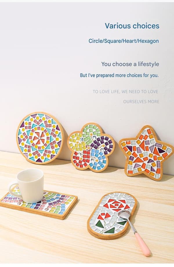 Cartoon Mosaic DIY Coaster Kit, Parent-Child Activity Chessboard Kit - Type C TYPE-C TYPE-C