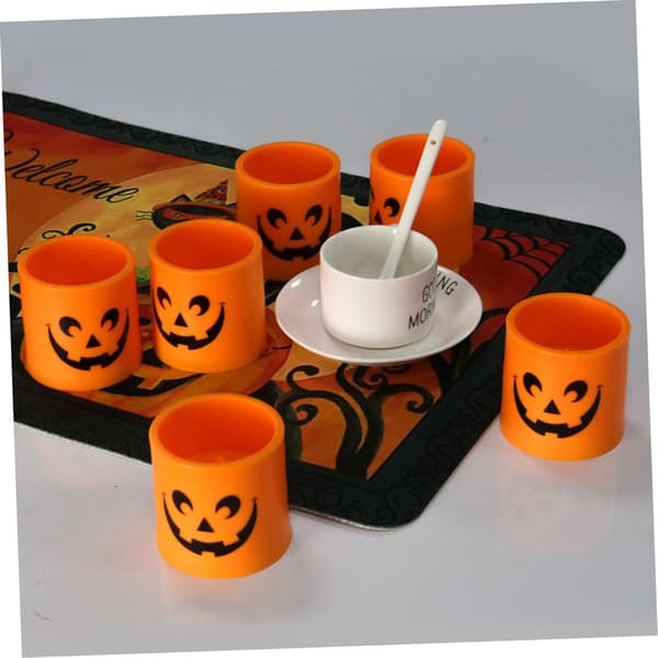 6-pakning LED-gresskar-telys Halloween-dekorasjon innendørs