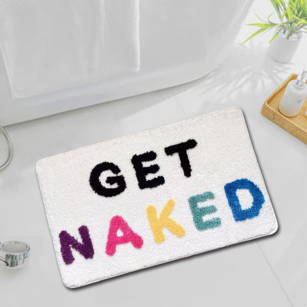 (Fargerik, 40x60cm) Get Naked sklisikker baderomsmatte mikrofiber absorberende