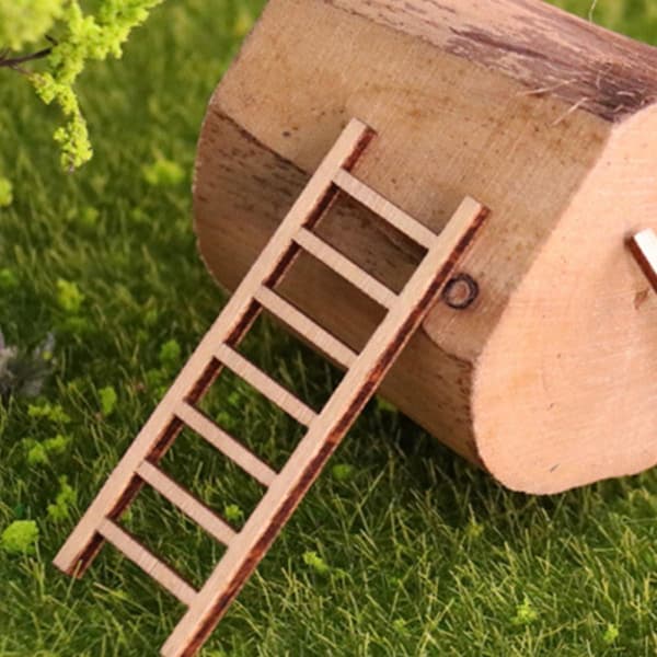 15 st miniatyrmodeller av trätrappor, släta ytor