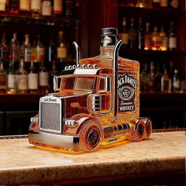 Stor lastbilsformad whiskydispenser för män Premium blyfritt glas, bevarar smaken. festens mittpunkt