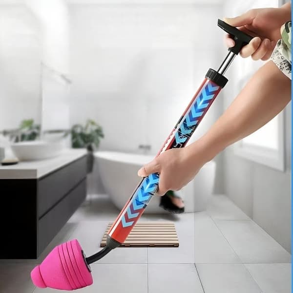 High-Pressure Drain Cleaner - Pneumatic Drain Blaster, Suitable for Toilets, Sinks, and Pipes, 66x10 cm