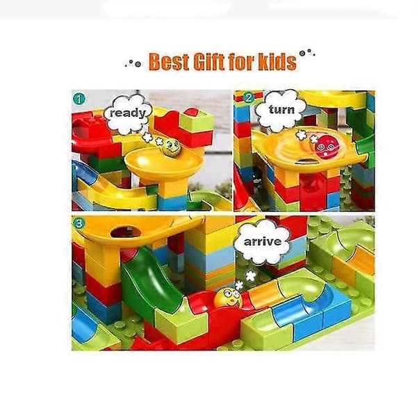 168 Pieces Marble Run Building Blocks Ball Track Block with Base Creative DIY Toys