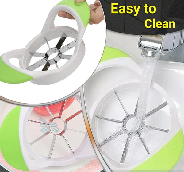 Apple Slicer 3 in 1 Corer Cutter and Peeler with 8 Stainless Steel Blades - Core Remover Tool and Press Machine