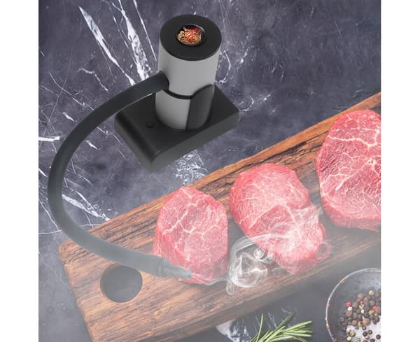 Røgmaskine Sølv Håndholdt Kompakt Cocktail Kød Mad Røg Infuser til Køkken