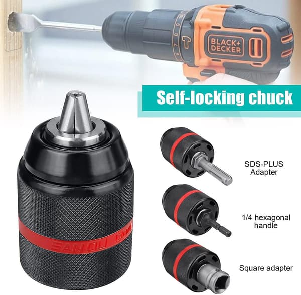 Borrchuck, 1/2-20 UNF Chuck, Nyckellös Chuck, 1,5-13 mm Borrchuck, Nyckellös Borrchuck