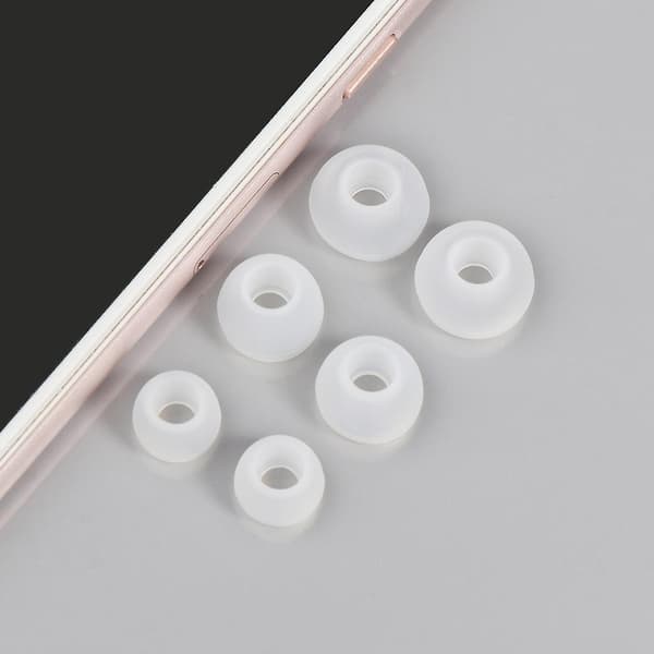 12 stk. silikone ørepropper ørespidser S/M/L størrelser ørepropper bløde gummi fleksible ørepropper {DB Transparent Transparent