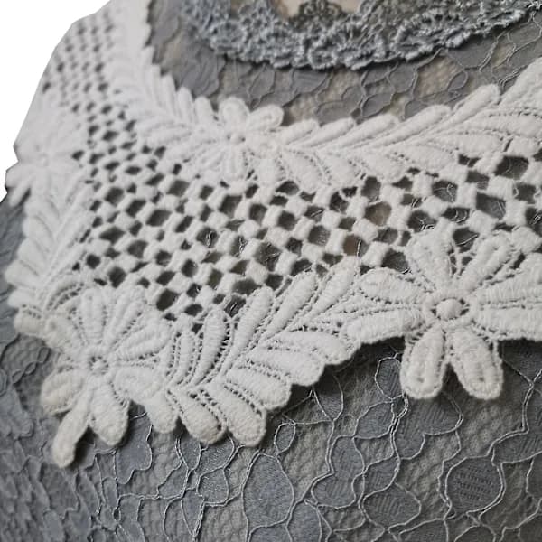 Hole Decorative Collar DIY Detachable Blouse Floral Frame Shirts