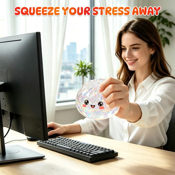 Klembar Squishy Fidget-legetøj, søde klemmebolde med æske til stresslindring, sjovt sensorisk klemme-fidget-legetøj til helligdage (hvid) Hvid White