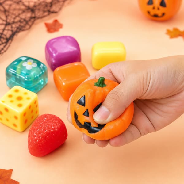 8-delt Halloween Squishy Sjov Boks, Græskar Mad Pote Smør og Glitter Terning Stressaflastende Fidget Legetøj