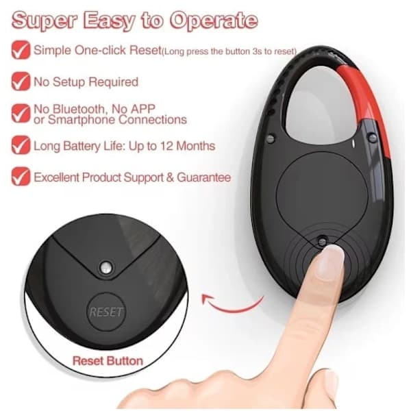 Pedometer, enkel skritteller med snor og karabinkrok, egnet for alle aldre.