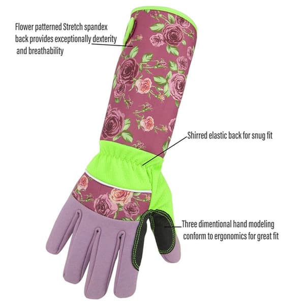 Rose beskæringshandsker til kvinder, havehandsker, pink, smukke