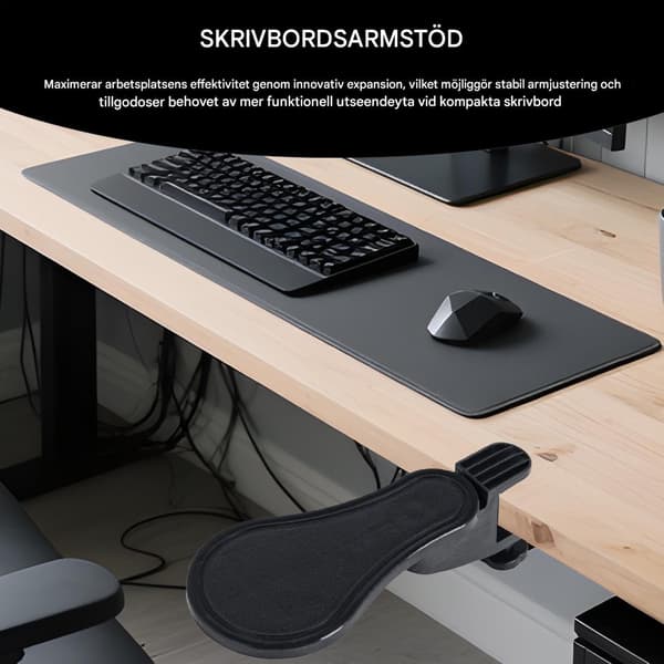 Skrivebordsarmlæn | Skrivebordsalbuestøtte med justerbar ergonomisk håndledsstøtte, egnet til computerborde, arbejdspladser/hjemmekontorer