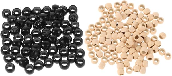 Silikonfôrede Nanoperler 3 mm Hårforlengelse Mikroringer 2-boks sett Svart og Beige