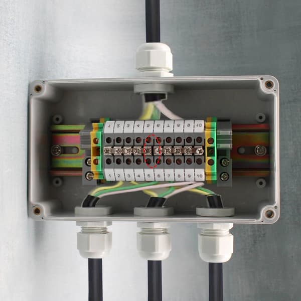 IP66 Waterproof Junction Box, 1 inch 3 Outlets, with DIN Rail Terminal Block, Universal Terminal Block Kit, Suitable for Automation Projects