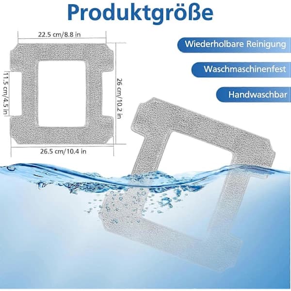 Cleaning Pad Pack for Ecovacs Winbot W1 / W1 Pro / W2 / W2 Omni Window Cleaning Robots, Washable Microfiber Cleaning Cloth