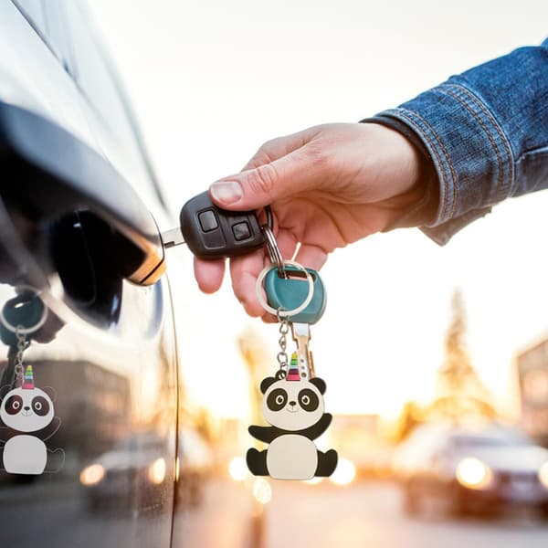 10 st Panda Nyckelring Pack Tecknad Söt Pvc Multifunktionell Lätt Nyckelring