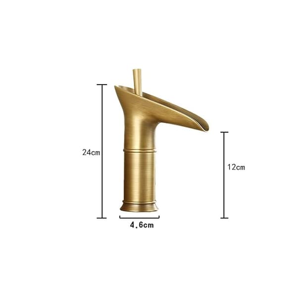 Retro Style Countertop Mixer in Solid Brass. Single-hole cold water mixer, for kitchen, bathroom and outdoor use