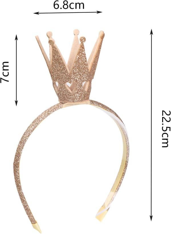 2 stk. glitrende kronehårbånd gull prinsesse kronehårbånd bryllupsfest for jenter barn barn halloween jul bursdag