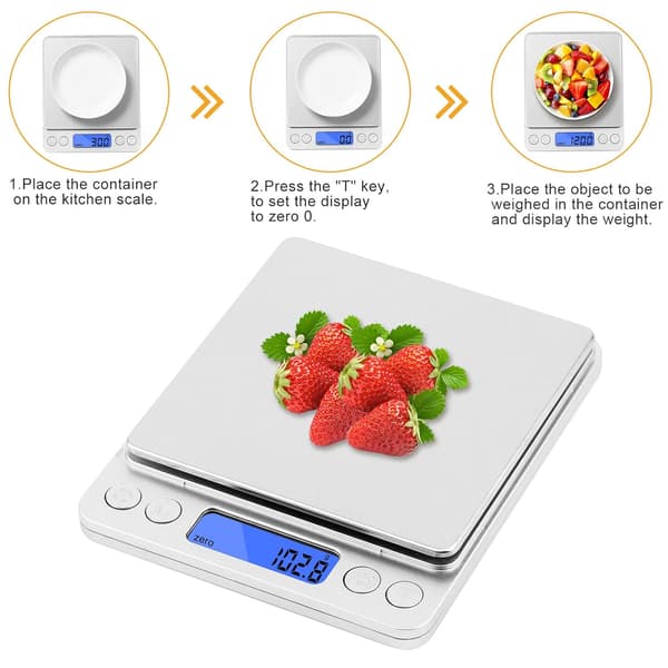 3000G/0.1g High Precision LCD USB Rechargeable Digital Kitchen Scale, Pocket Scale, Jewelry Scale, Black