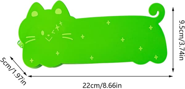Cat Pattern Pencil Case - Small Accessory Storage Case | Compact Organizer Convertible to Pen Holder (FMY)