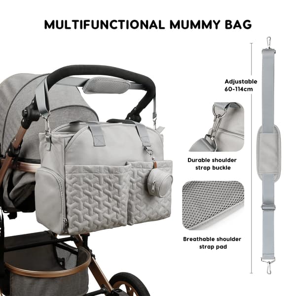 Multifunctional and Stylish Diaper Bag, Large Capacity Waterproof Diaper Tote Shoulder Bag Messenger Bag