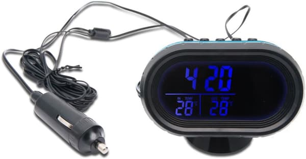 Multifunktionell LCD elektronisk biltermometer med temperaturlarm och klocka