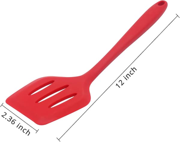 Silikonspatel, livsmedelsgodkänd slitsad stekspade, hög värme