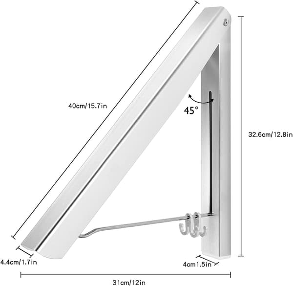 Foldable Wall Mounted Clothes Hanger, Retractable Aluminum Wall Hanger (F423)