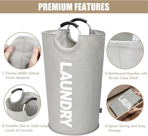 Laundry Basket - Foldable Laundry Hamper - Storage Baskets - Camping Laundry Basket - Large Laundry Basket 115L - Foldable Laundry Bag - Indepen...