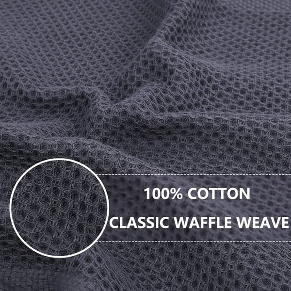 Kitchen Towels, 100% Cotton, 6-pack, 30 x 30 cm, Highly Absorbent, Super Soft, Waffle Pattern Dishcloth, Off-white off-white