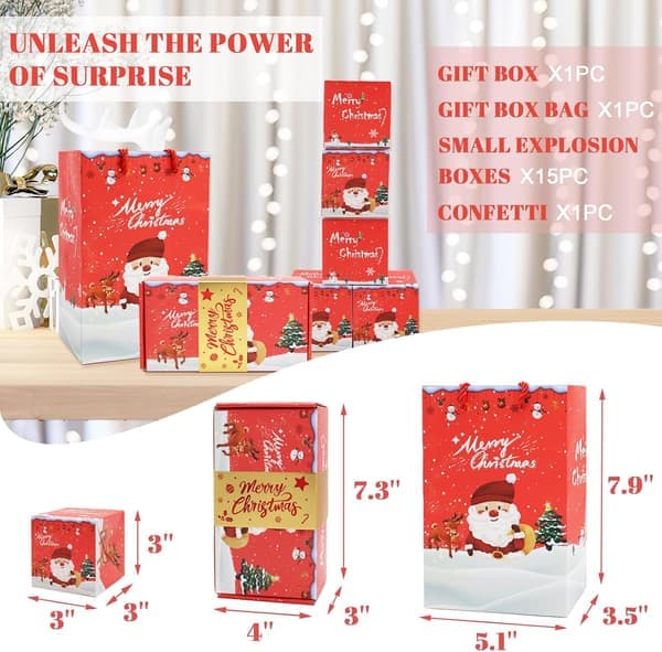 Surprise Gift Box Money Explosion, Unique Foldable Bouncing Red Envelope Box with Confetti, Luxury Cash Explosion for Birthday, Red Red
