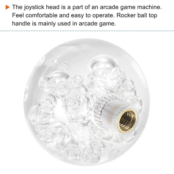 Joystick-kahvan yläpallopää M6 läpinäkyvä helppo asentaa arcade-pelin osaan 2 kpl Black