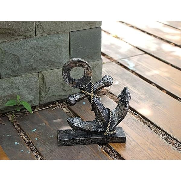Nautisk dekor, ankermodellstatue ornament for hjem hage bar,
